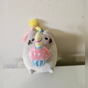 Pusheen Birthday Clip Keychain Backpack 5” Plush Cat Cupcake Hat Party